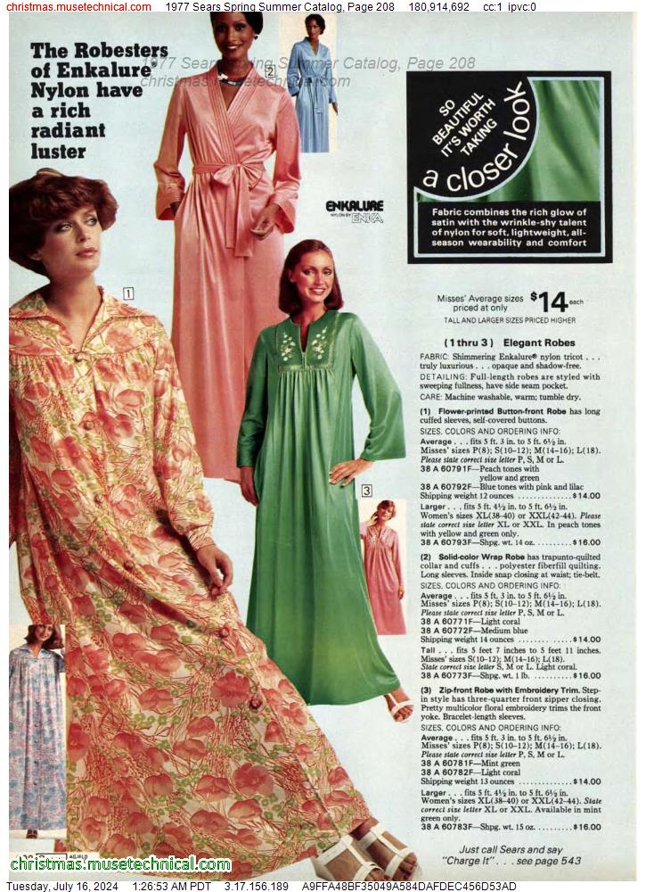 1977 Sears Spring Summer Catalog, Page 208