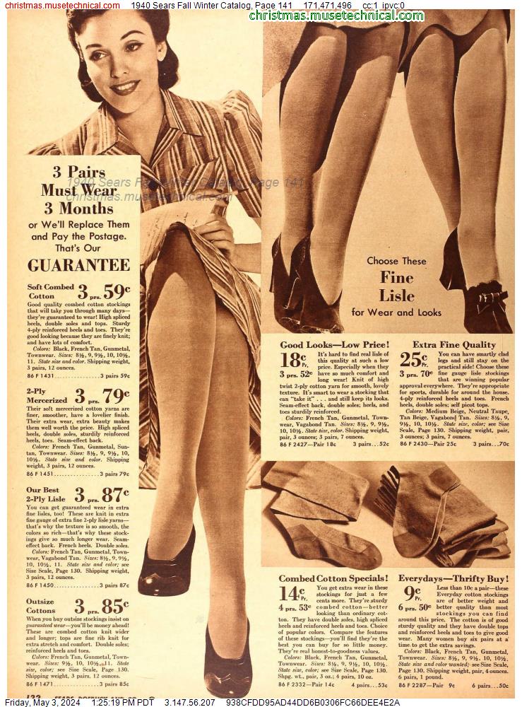 1940 Sears Fall Winter Catalog, Page 141
