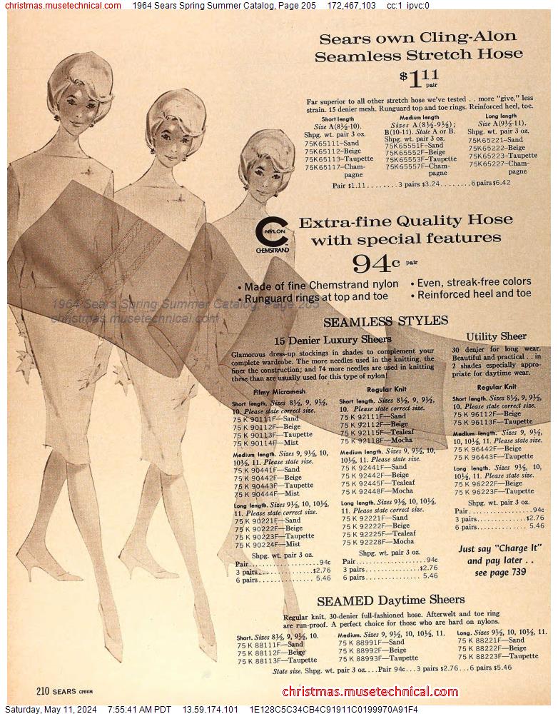 1964 Sears Spring Summer Catalog, Page 205