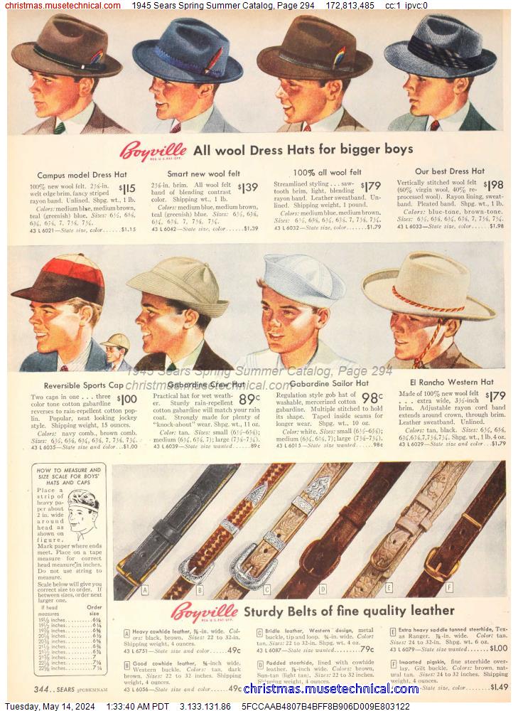 1945 Sears Spring Summer Catalog, Page 294