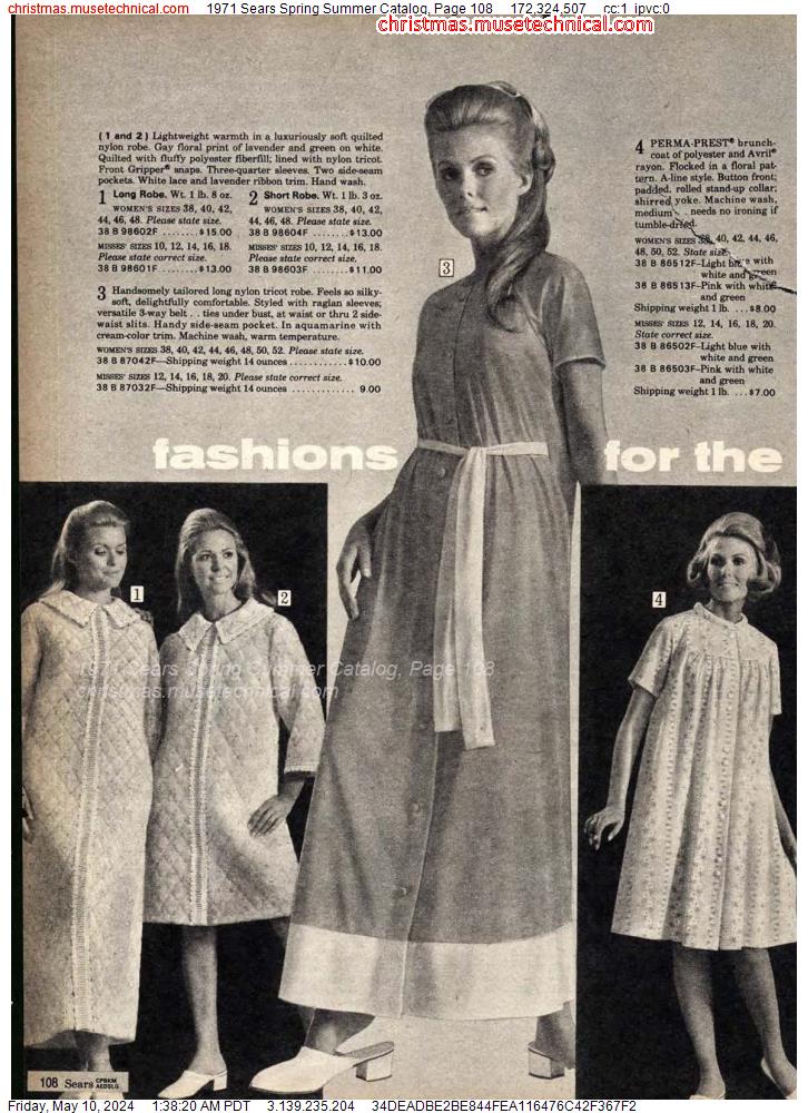1971 Sears Spring Summer Catalog, Page 108