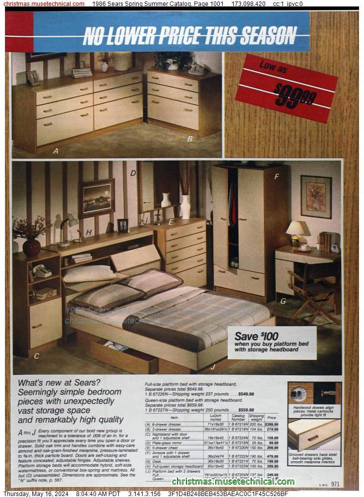 1986 Sears Spring Summer Catalog, Page 1001