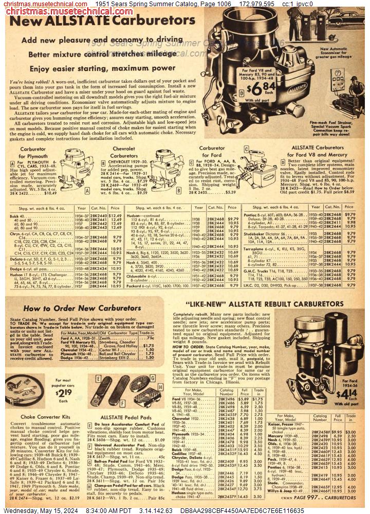 1951 Sears Spring Summer Catalog, Page 1006