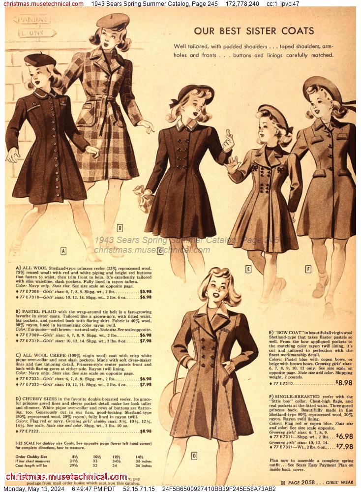 1943 Sears Spring Summer Catalog, Page 245