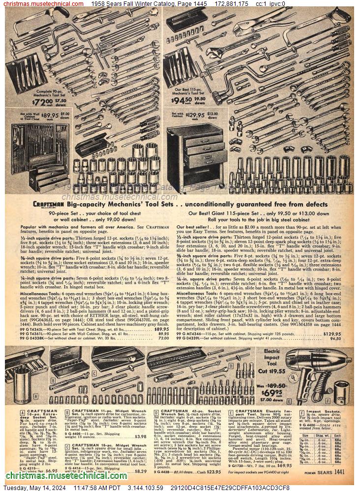 1958 Sears Fall Winter Catalog, Page 1445