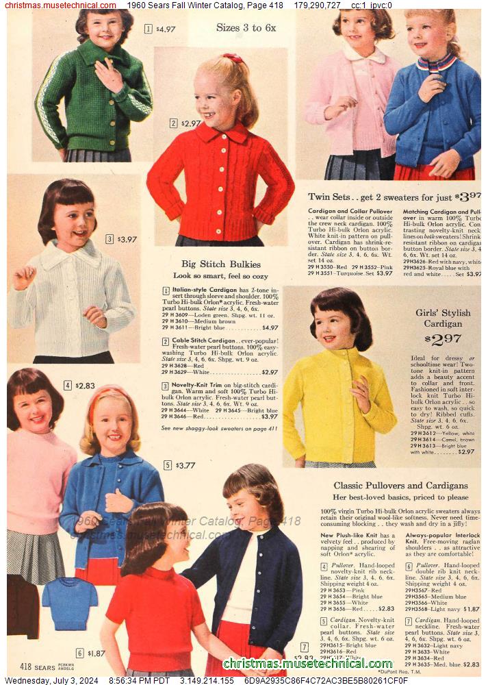 1960 Sears Fall Winter Catalog, Page 418