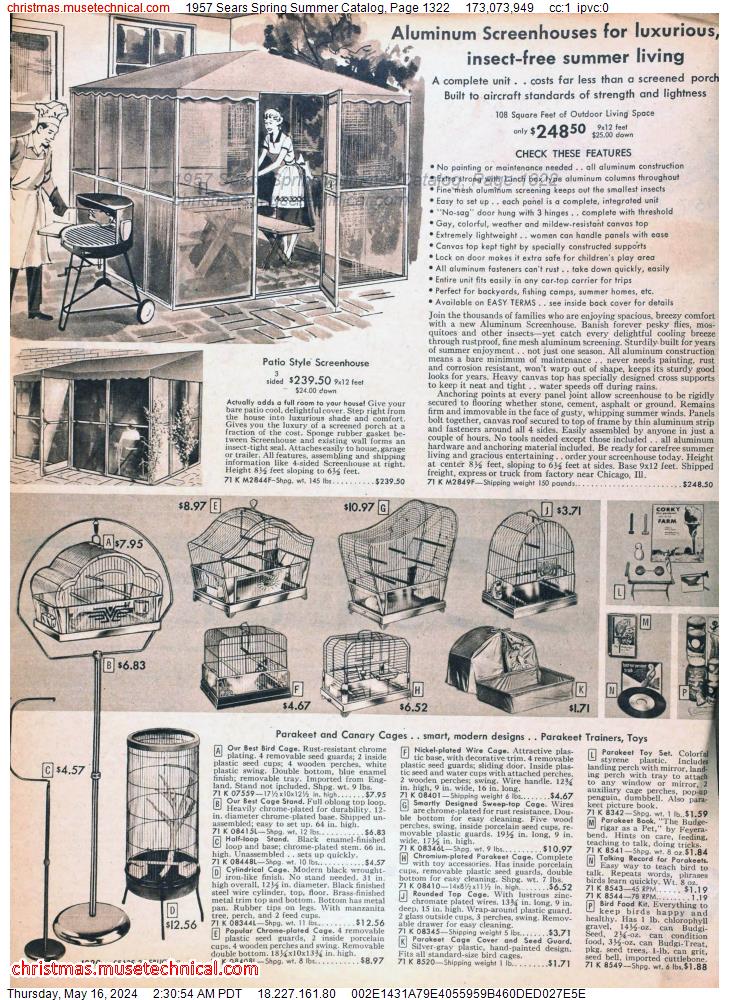 1957 Sears Spring Summer Catalog, Page 1322