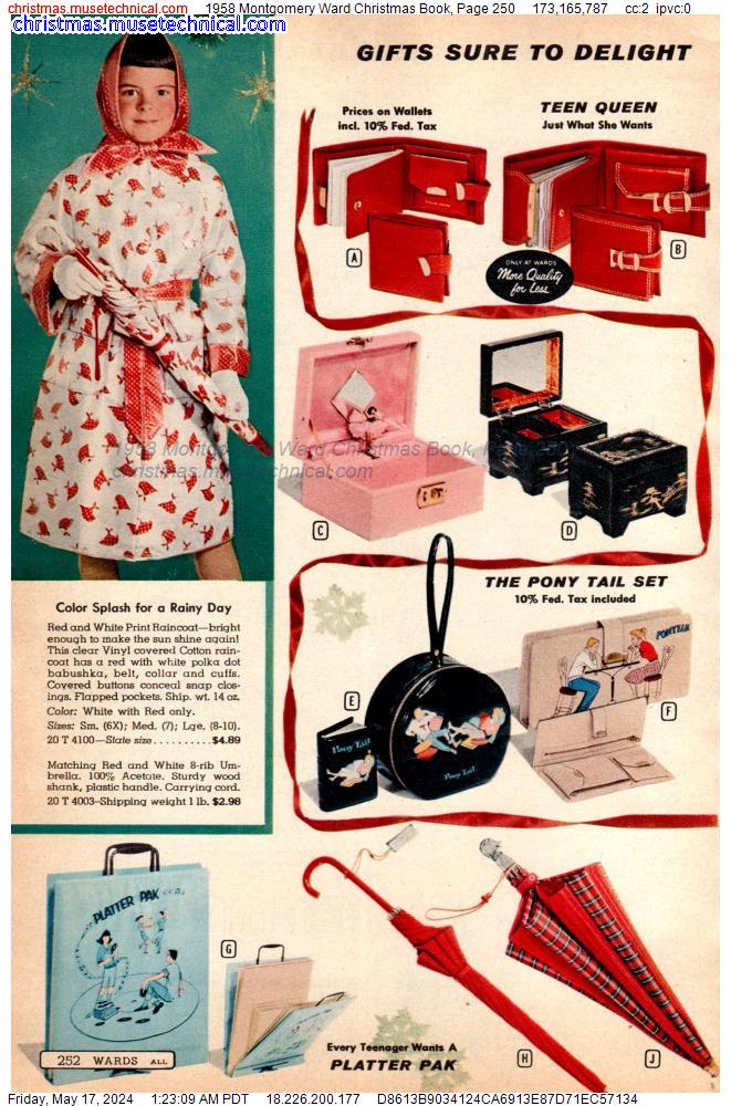 1958 Montgomery Ward Christmas Book, Page 250