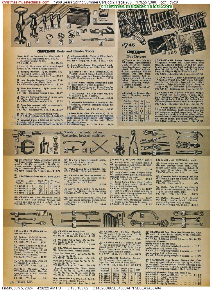 1968 Sears Spring Summer Catalog 2, Page 936