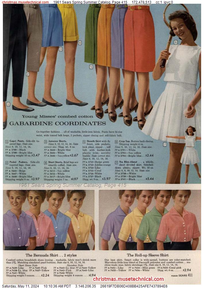 1961 Sears Spring Summer Catalog, Page 415
