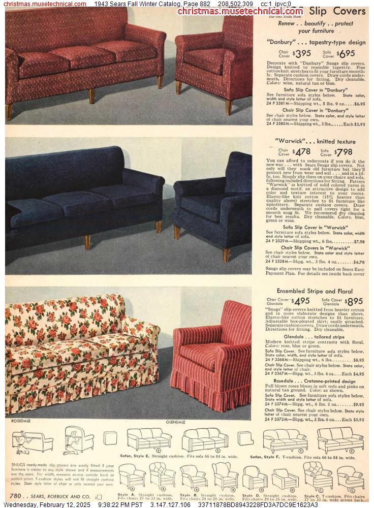 1943 Sears Fall Winter Catalog, Page 882