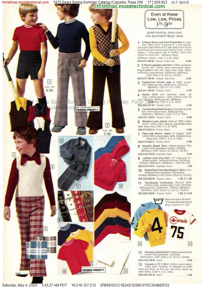 1975 Sears Spring Summer Catalog (Canada), Page 296
