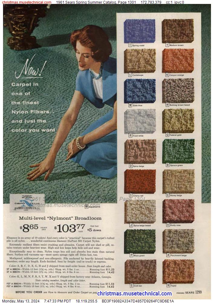 1961 Sears Spring Summer Catalog, Page 1301