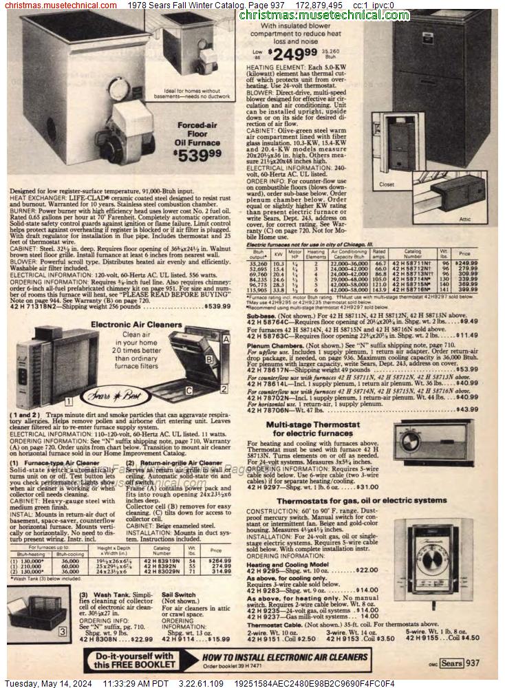 1978 Sears Fall Winter Catalog, Page 937