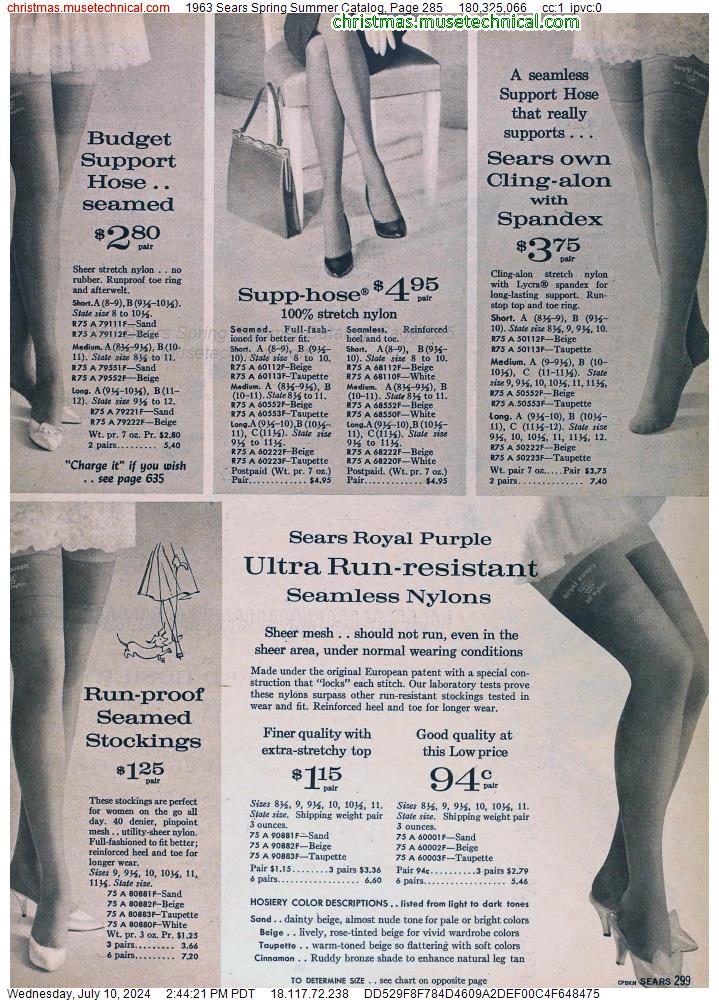 1963 Sears Spring Summer Catalog, Page 285