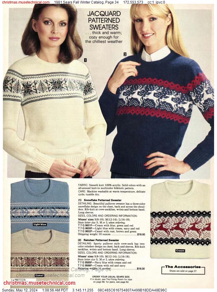 1981 Sears Fall Winter Catalog, Page 34