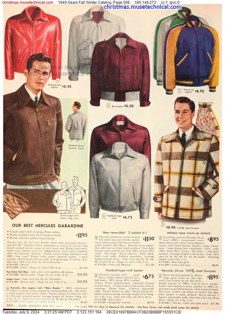 1949 Sears Fall Winter Catalog, Page 506