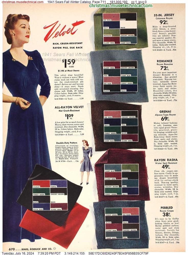 1941 Sears Fall Winter Catalog, Page 711