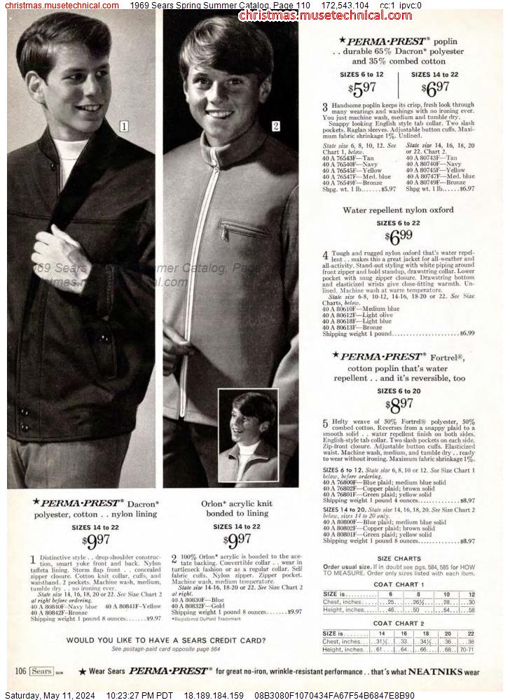 1969 Sears Spring Summer Catalog, Page 110