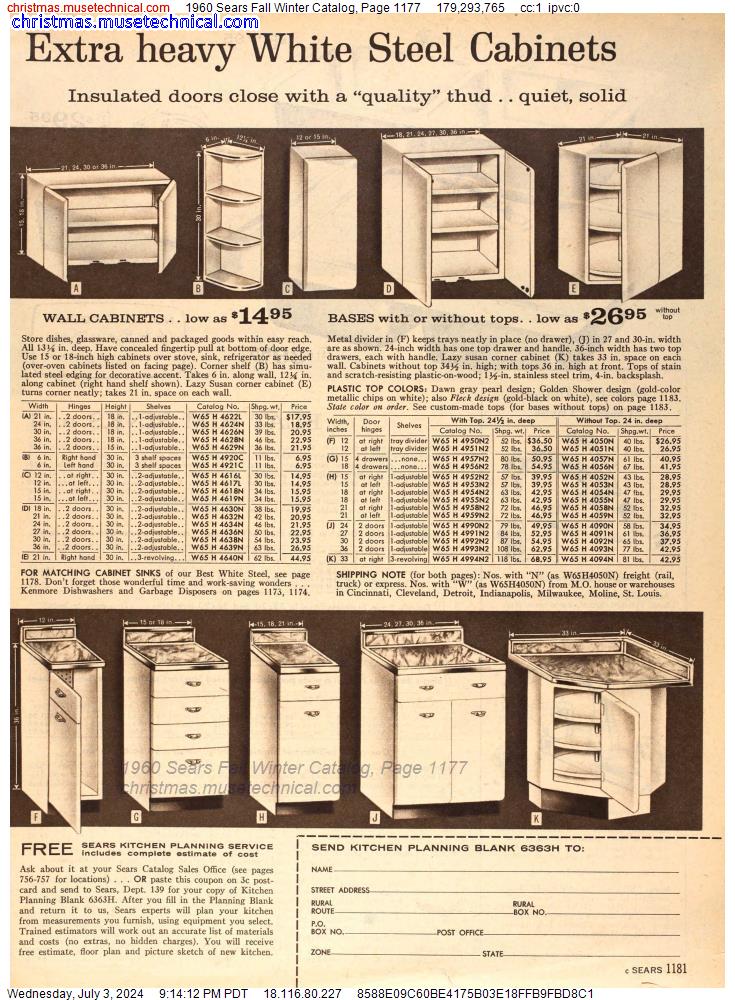 1960 Sears Fall Winter Catalog, Page 1177
