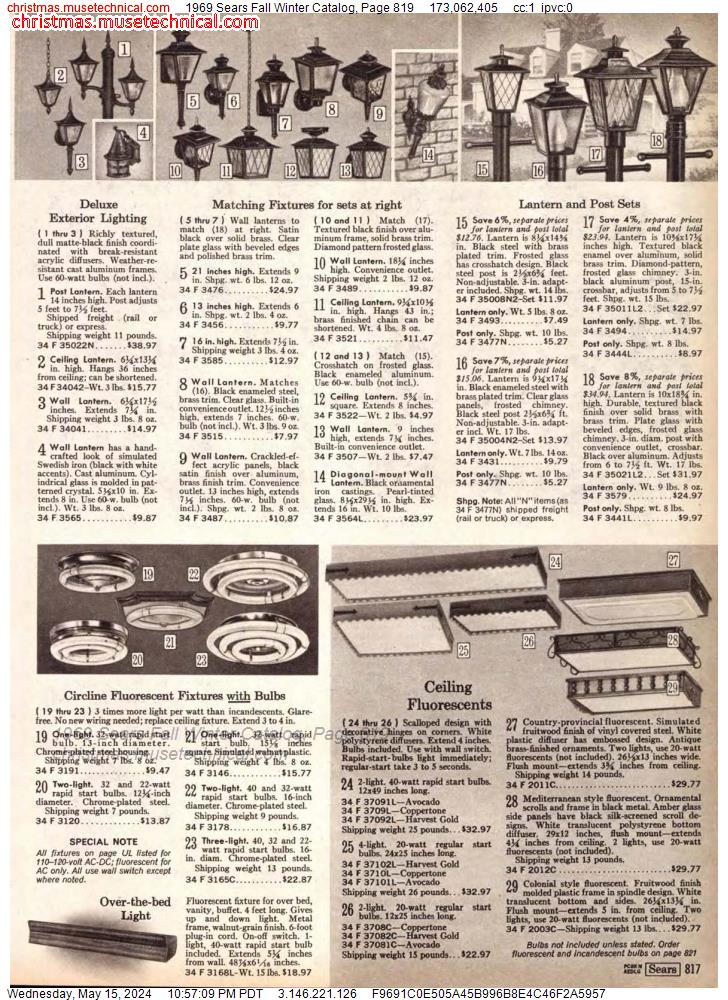 1969 Sears Fall Winter Catalog, Page 819