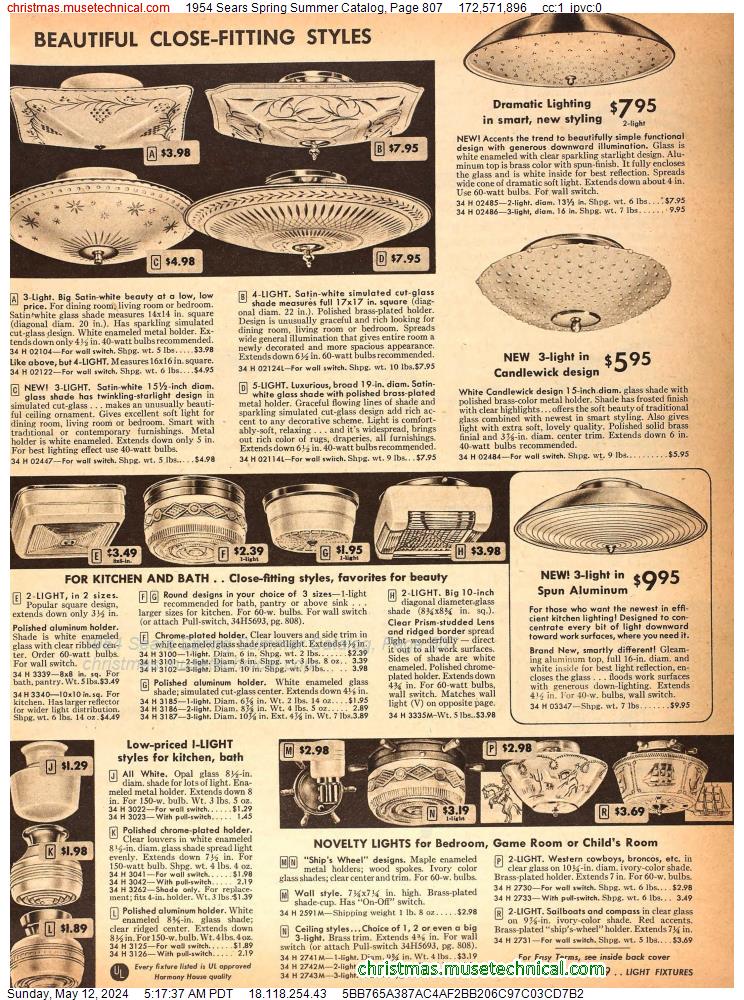 1954 Sears Spring Summer Catalog, Page 807