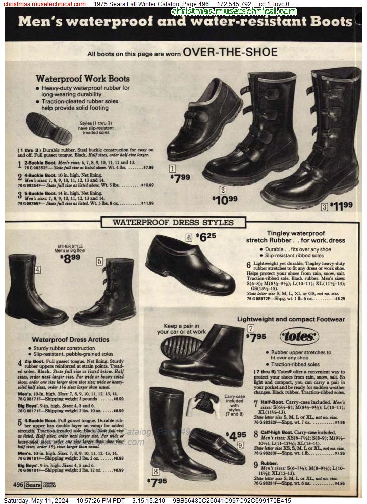 1975 Sears Fall Winter Catalog, Page 496