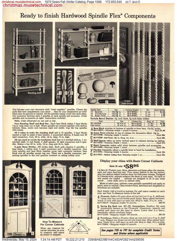1970 Sears Fall Winter Catalog, Page 1088