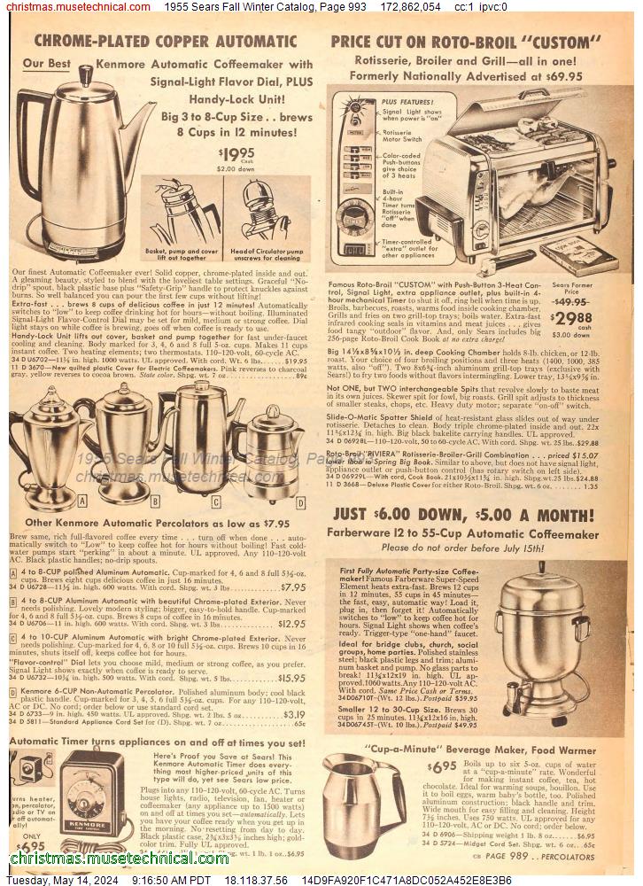 1955 Sears Fall Winter Catalog, Page 993