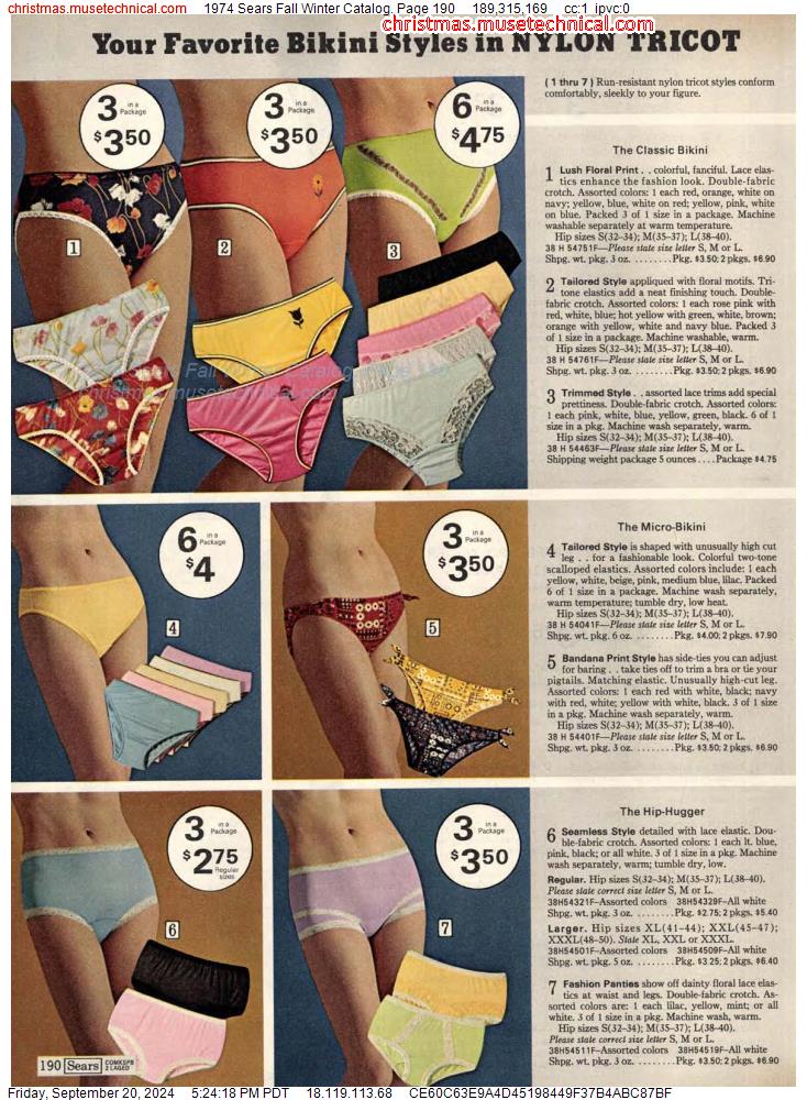 1974 Sears Fall Winter Catalog, Page 190