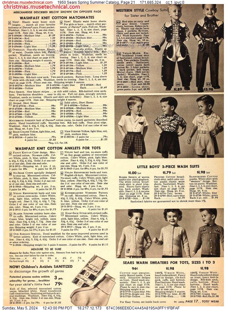 1950 Sears Spring Summer Catalog, Page 21