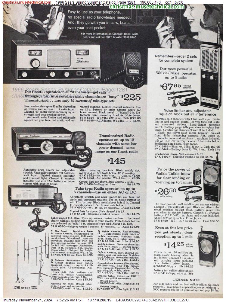 1966 Sears Spring Summer Catalog, Page 1281