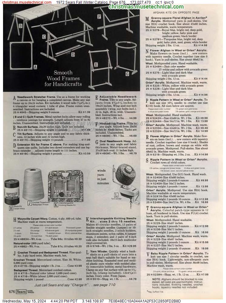 1972 Sears Fall Winter Catalog, Page 676