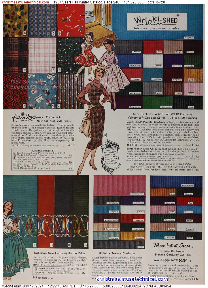 1957 Sears Fall Winter Catalog, Page 246