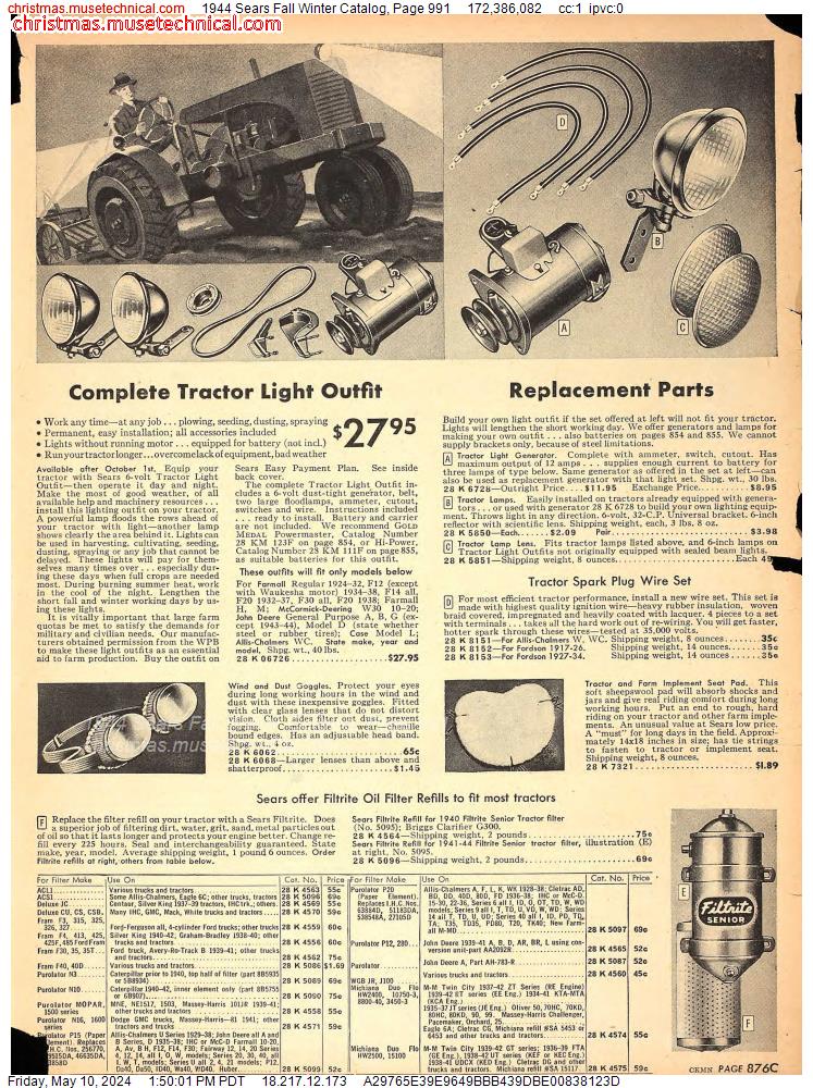 1944 Sears Fall Winter Catalog, Page 991