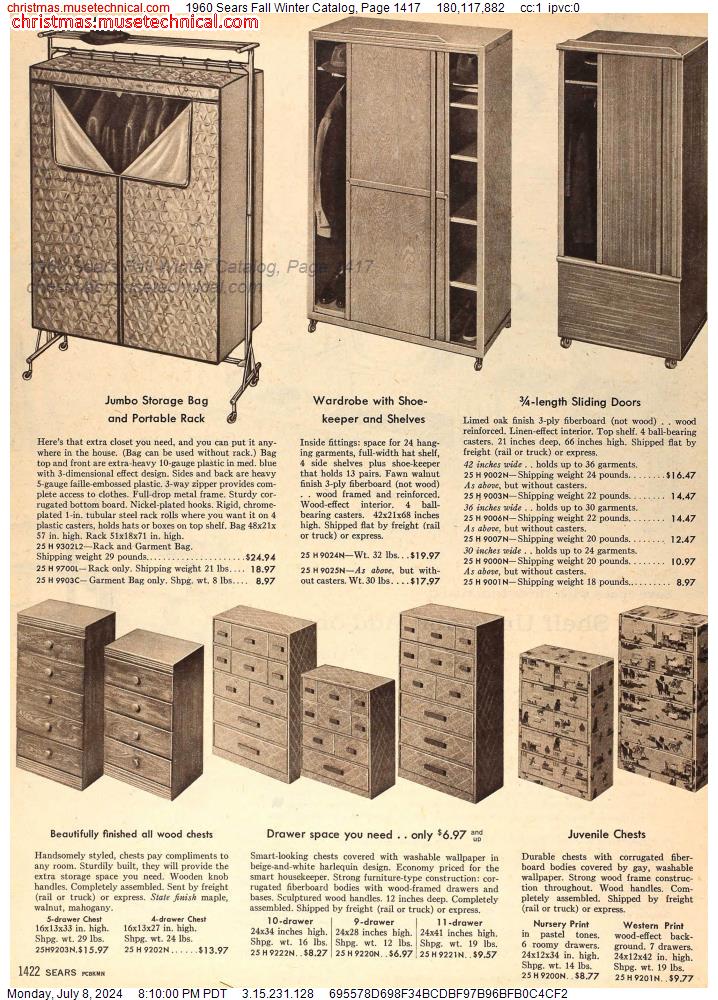 1960 Sears Fall Winter Catalog, Page 1417