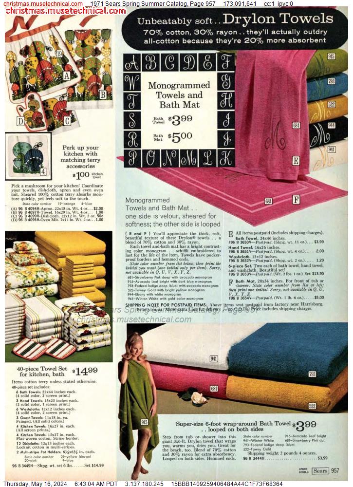 1971 Sears Spring Summer Catalog, Page 957