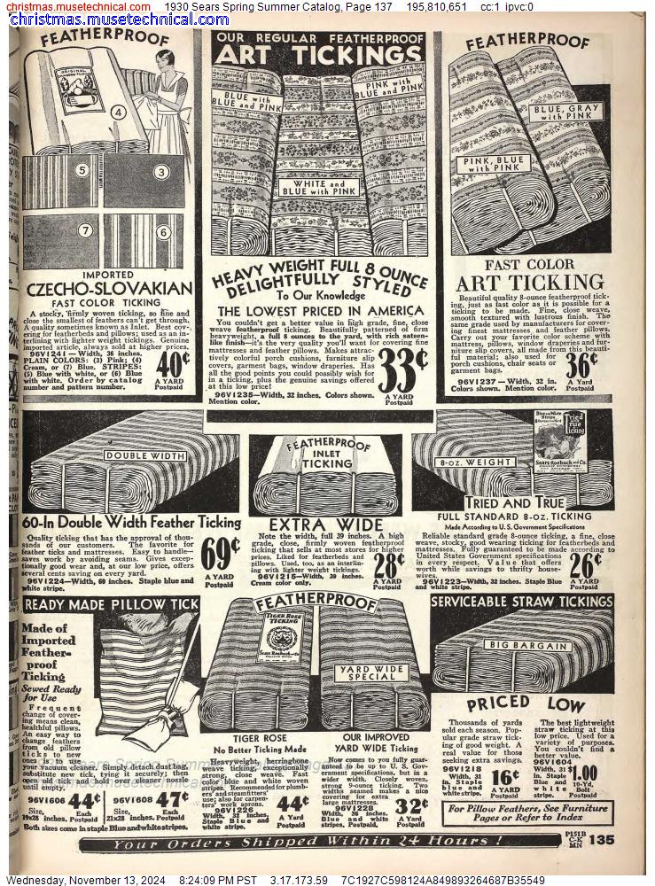 1930 Sears Spring Summer Catalog, Page 137