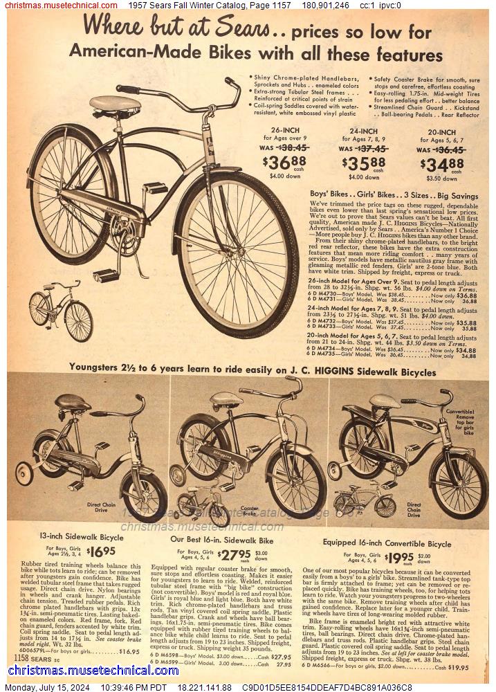 1957 Sears Fall Winter Catalog, Page 1157