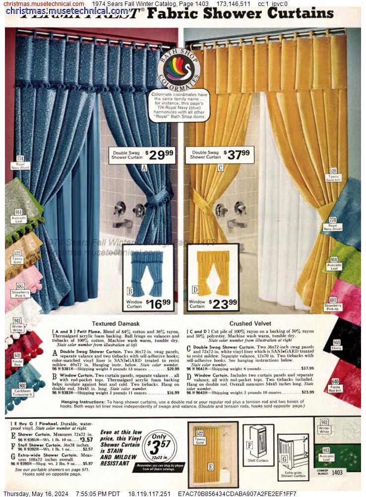 1974 Sears Fall Winter Catalog, Page 1403