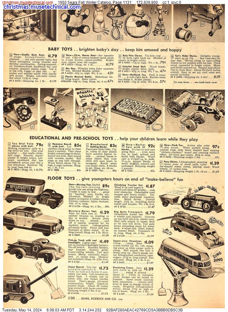 1950 Sears Fall Winter Catalog, Page 1131