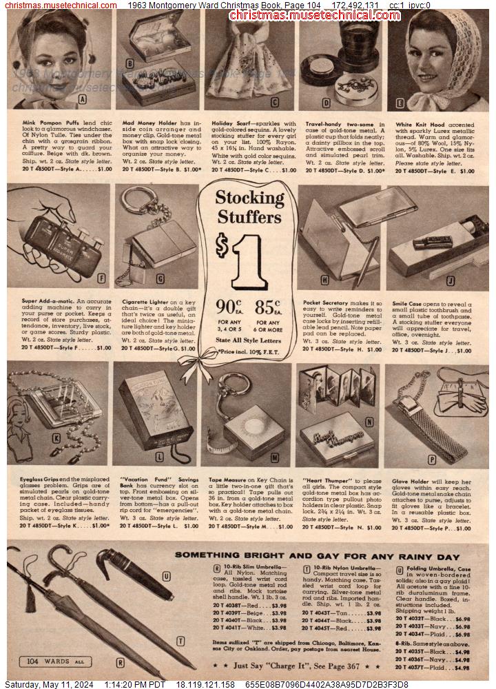 1963 Montgomery Ward Christmas Book, Page 104