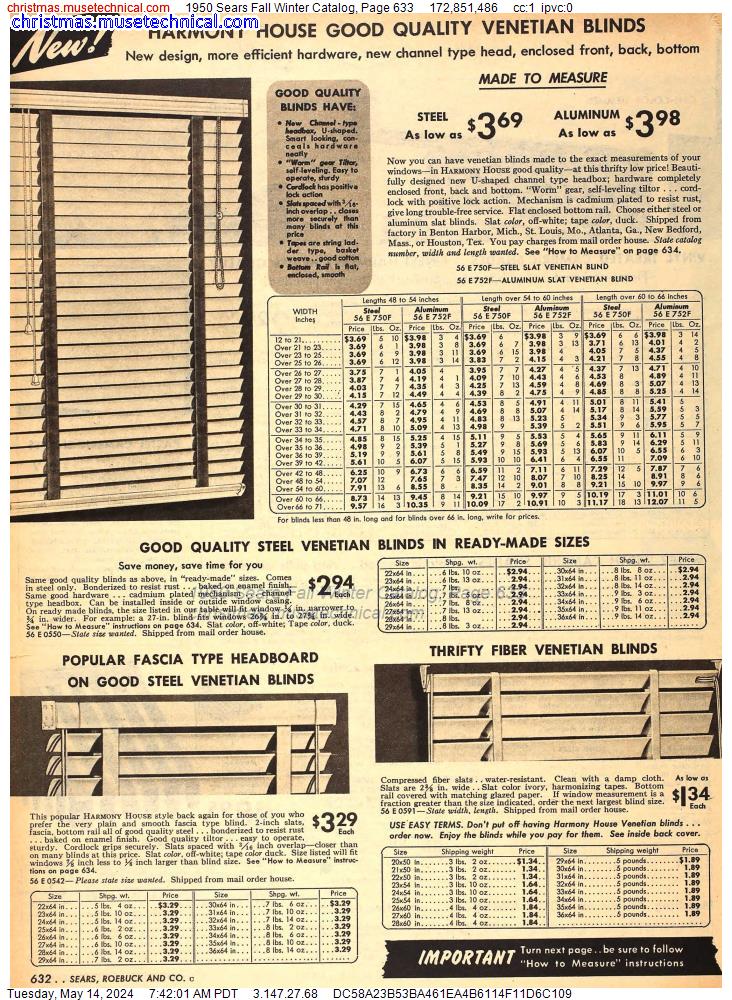 1950 Sears Fall Winter Catalog, Page 633
