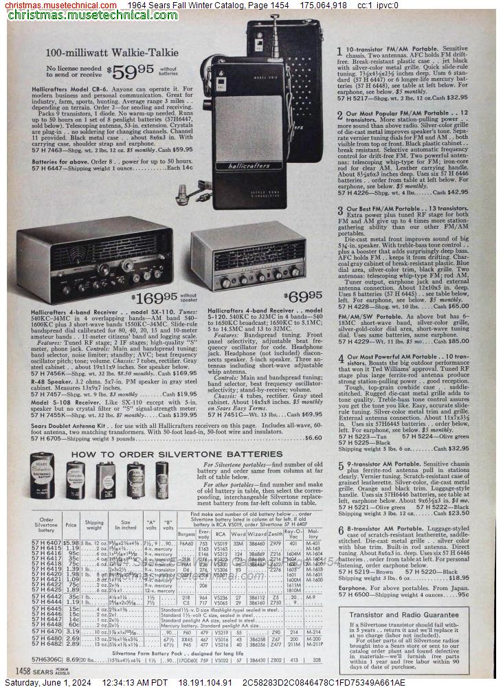 1964 Sears Fall Winter Catalog, Page 1454