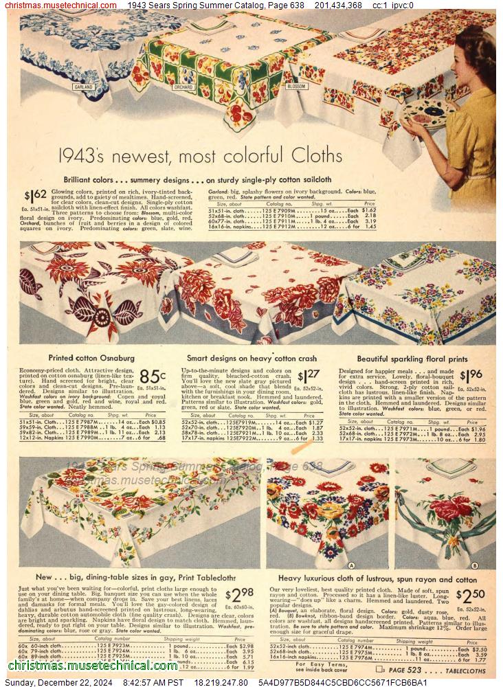 1943 Sears Spring Summer Catalog, Page 638