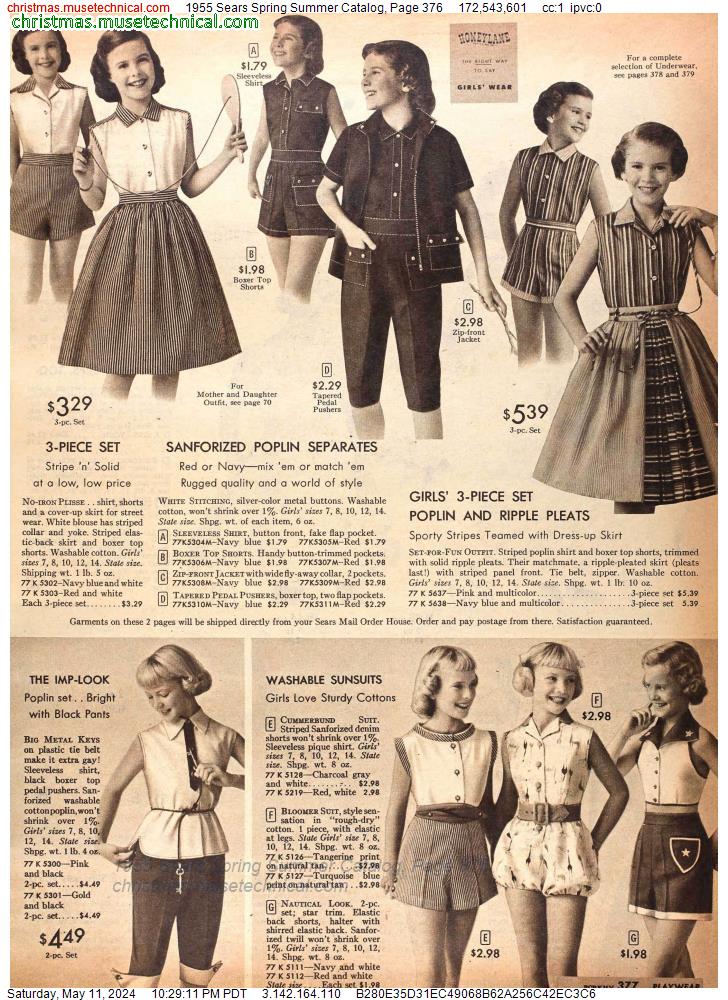 1955 Sears Spring Summer Catalog, Page 376