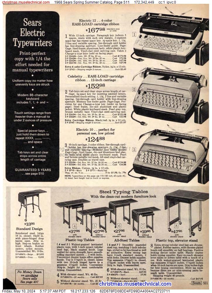 1968 Sears Spring Summer Catalog, Page 511