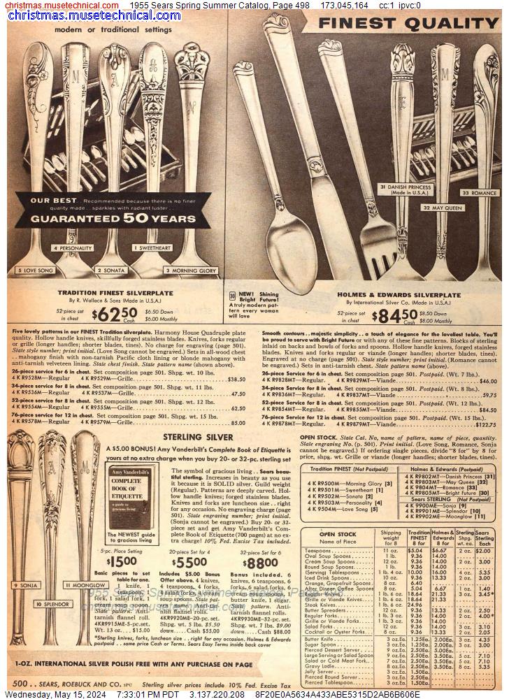 1955 Sears Spring Summer Catalog, Page 498