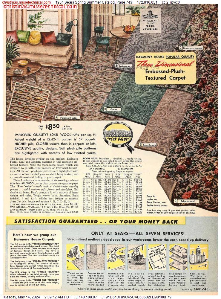 1954 Sears Spring Summer Catalog, Page 743