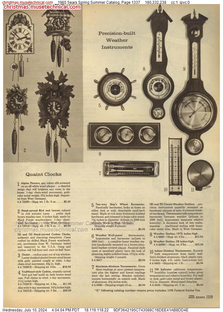1965 Sears Spring Summer Catalog, Page 1337